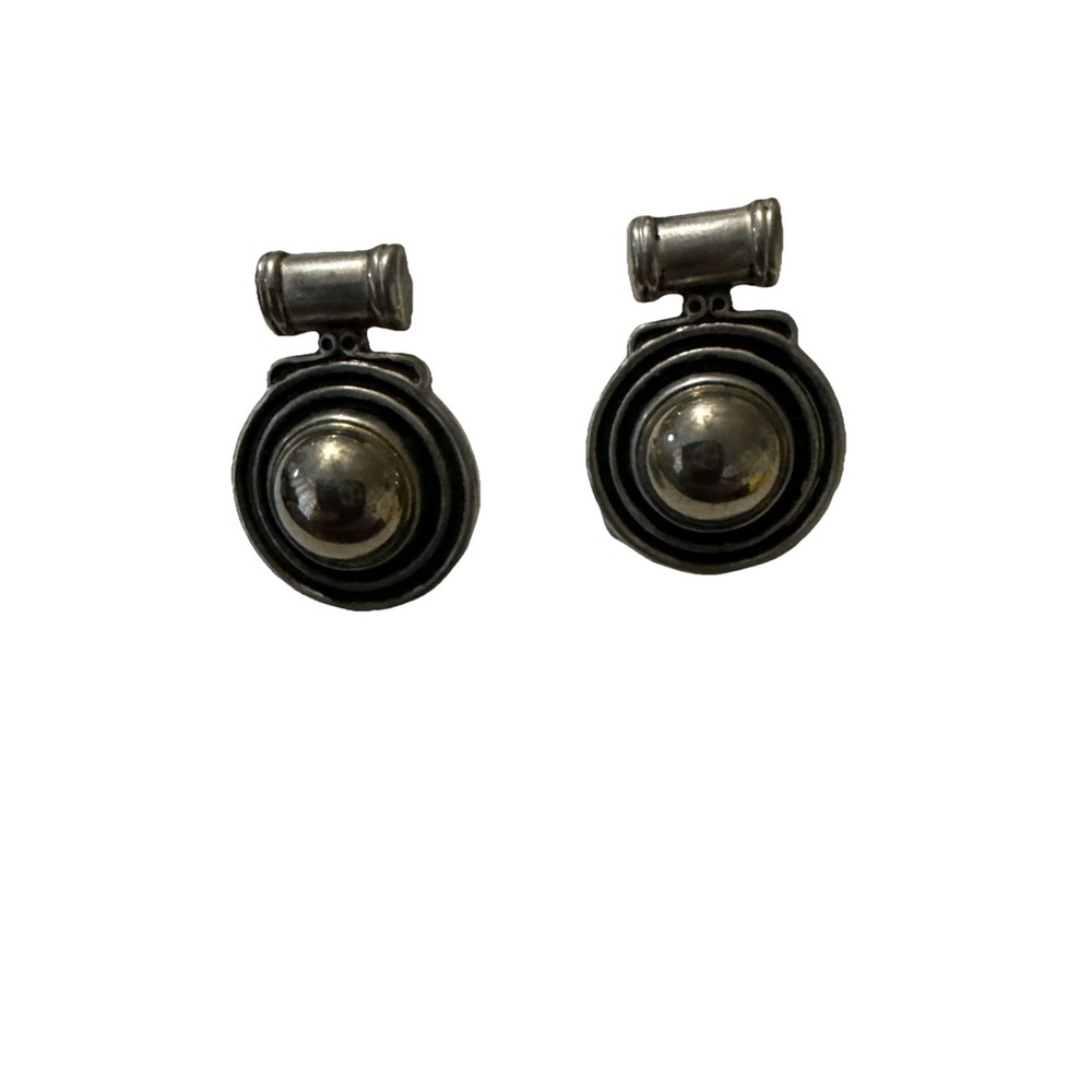 Sterling Silver Star Round Black‎ Ball Stud Earrings E2-5